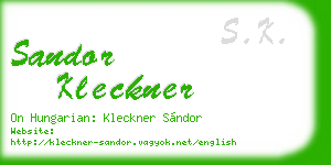 sandor kleckner business card